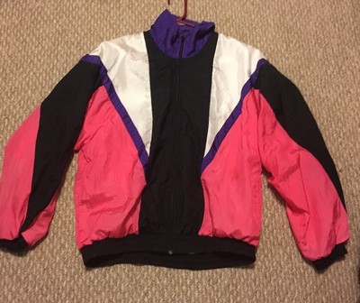Vintage Marzipan Womens Medium Wind Jacket, Purple Pink White-image