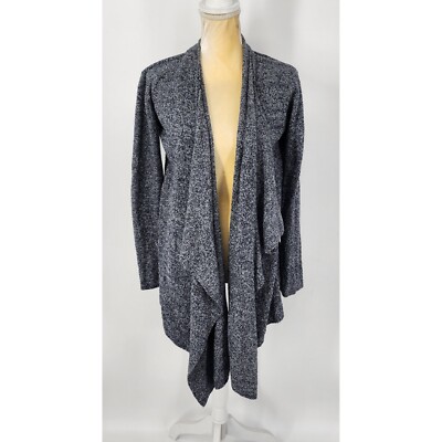 Barefoot Dreams Women's Calypso Wrap Cardigan S/M Bamboo Chic Lite Marled Black-image