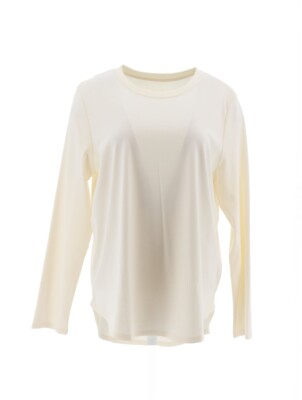 Soft Cozy Long Slv Basic Tee CREAM XS NWOT (115)-image