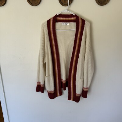 True blood Collection Colorful Cozy Open Front Cardigan Sweater Size Large-image