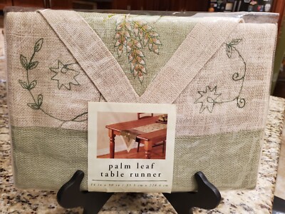 Pier 1 Table Runner Palm Leaf Design 14x90