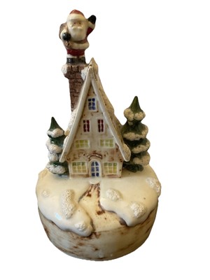 Vintage Duncan Enterprises Santa Claus House Wind Up Music Box Rare USA-image