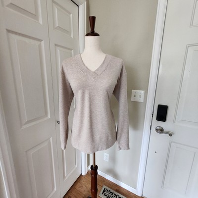 Orvis Sweatshirt Beige Oatmeal Long Sleeve Pullover V-neck Soft Cozy Fleece M-image