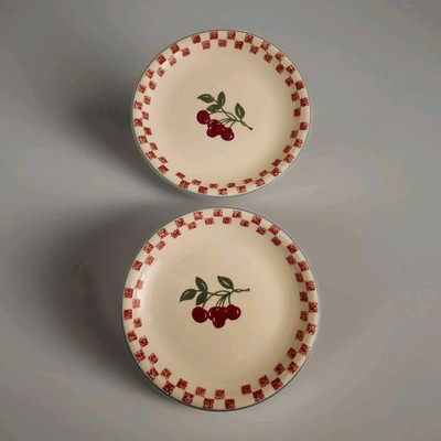 2 Mainstays Cherry Orchard Salad Plates Dinnerware -image