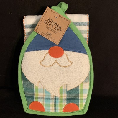 Kitchen Towel & Potholder 2 pc Gnome Kitsch Set-image