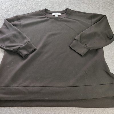 Magaschoni Sweater Woman 1X Black Casual Comfort Soft Basic Cozy Lounge Athletic-image