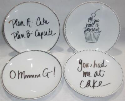 PIER 1 IMPORTS Porcelain 4x DESSERT PLATE 6