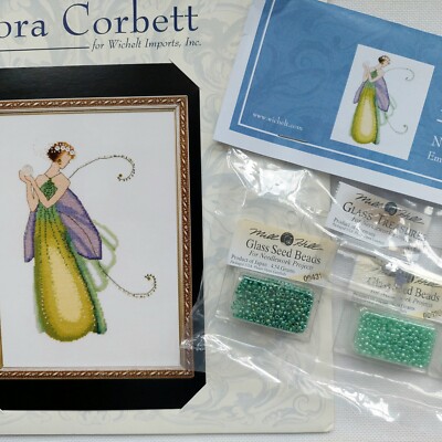 Gardenia Cross Stitch Chart Pattern and Embellishment Pack Nora Corbett NC140-image