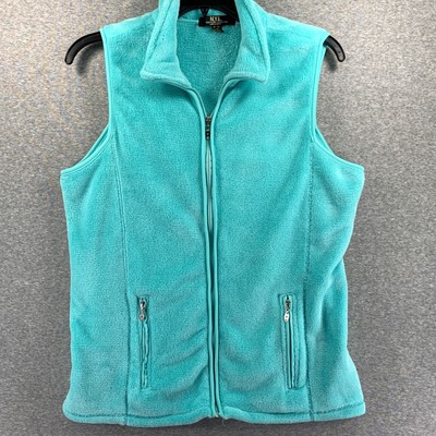 NY Laundry Womens Fleece Vest 18/20 Green Zip Plush Warm Cozy Comfort-image