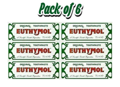 6X Euthymol Original Toothpaste 75ml PACK OF 6-image