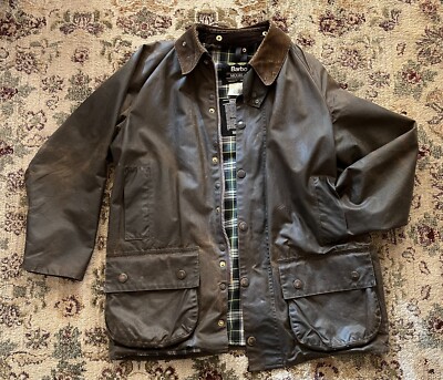 Vintage Barbour Classic Moorland Waxed Jacket - Size C40, Sage-image