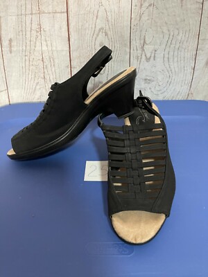 Cozy Street Comfort Wave Women’s Strappy Heeled Sandals Black Size 7 ½ M-image