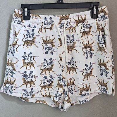 Leopard Print Soft Cozy Sleep shorts Loungewear Size small-image