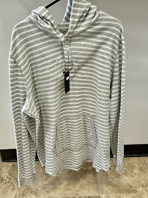 George Men’s Grey / White Striped Buttoned Hoodie-image