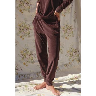 AMO Velour Jogger Sweatpant Mahogany Brown Small Loungewear Y2K 90s Cozy Comfort-image
