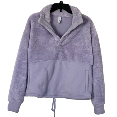 All In Motion Women's Snap Front Cozy Sherpa Pullover Sweatshirt Lilac MED-image