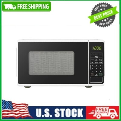 Mainstays 0.7 Cu ft Countertop Microwave Oven, 700 Watts, White-image