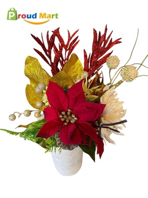 Bunch of 5 Christmas Decoration 12.5in Indoor Beautiful Artificial Floral Pick-image