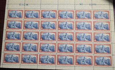 O) 1934 MEXICO, MESSENGER WITH QUIPU, SCT E3 10c brown red and blue, COMPLETE SH-image