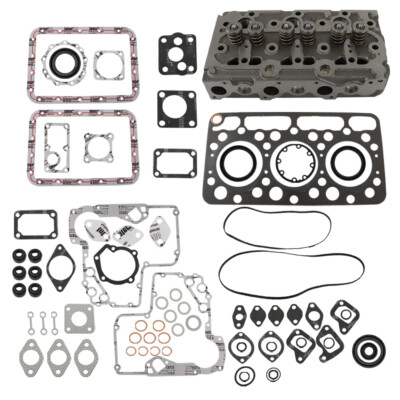 Fits For Kubota D750 Engine Complete Cylinder Head Assy & Full Gasket Kit-image