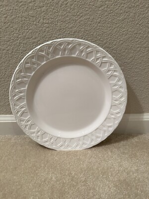 exclusively for Pier 1 made in Italy white serving plate Basket Woven Design-image