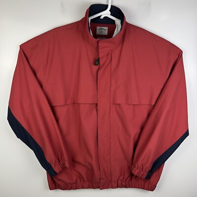 Vintage Callaway Golf Sport Outerwear Men L Red Navy Wind breaker Water Repel K2-image