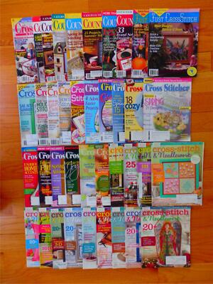 Lot of 40 Cross-Stitch & Needlework, Cross Stitcher, Country Stitch + Magazines-image