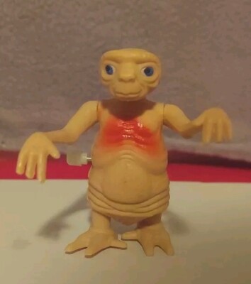 Vintage Universal Studios E.T. Wind Up Toy Walking Action Figure Alien 1982 ET-image