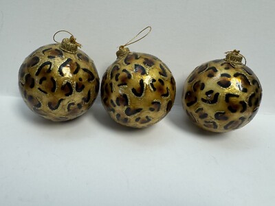 Pier One 3 Christmas Ornaments Animal Print Chic Cheetah Safari-image