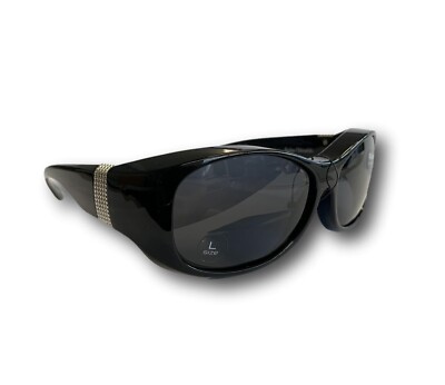 Solar Shield Fits Over FO-029 Large Black Silver arm polarized sunglasses-image