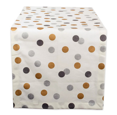 DESIGN IMPORTS DII METALLIC CONFETTI WHITE TABLE RUNNER 14
