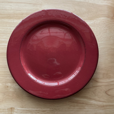 Pier 1 Toscana Burgundy Earthenware Salad Dessert Plate Made In Italy-image