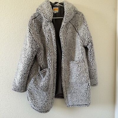 C&C California Women’s Teddy Jacket Medium Gray Cozy Warm Winter-image