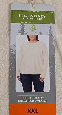 Legendary Outfitters Women’s Soft & Cozy Crewneck Sweater Cream Size XXL  NWT-image