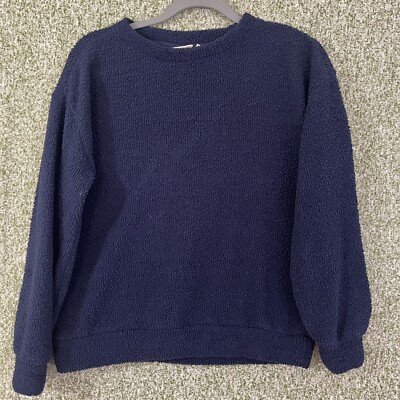 Wonderly Sweater Womens Small Navy Crewneck Cozy Comfy Relaxed Cabin Casual-image