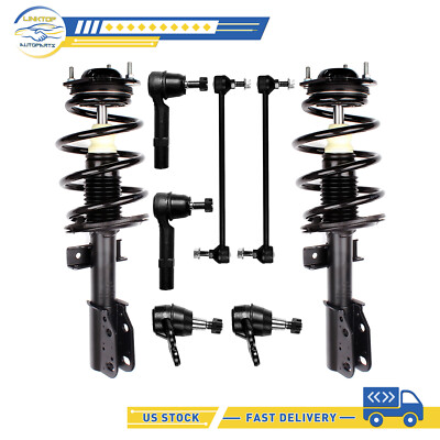 Struts For Buick Enclave Traverse 8pcs Front Complete Sway Bars Link Tie Rod Kit-image
