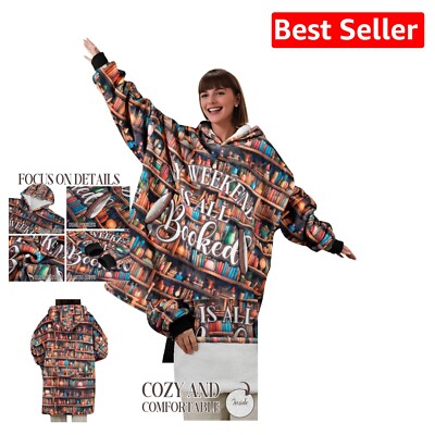 Oversized Flannel Blanket Hoodie with Pockets - Perfect Gift for Cozy Nights-image