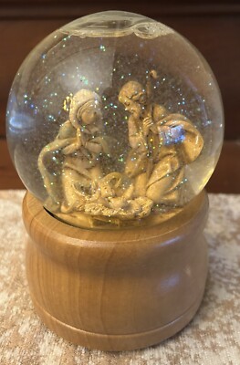 Vintage Fontanini Glitterdome 1989 Musical Wind Up Snowglobe Roman Inc WORKS-image