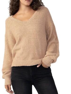 NWT Sanctuary Womens Textured V Neck Cozy Pullover Sweater Maple Size XL-image