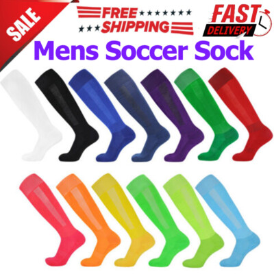 Men Football Plain Long Socks Sport Over Knee High Large Hockey Soccer Baseball□-image