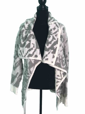 Prana sweater women’s size M gray/grey open front cardigan long sleeve soft cozy-image