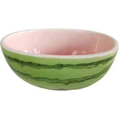 Pier 1 Watermelon Design Green, Red, Black Soup/Cereal Bowl-image