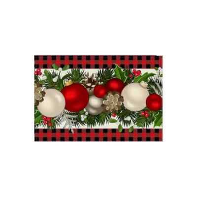 BRAND NEW IN PKG  set of 4 buffalo plaid Christmas  Print placemats-image