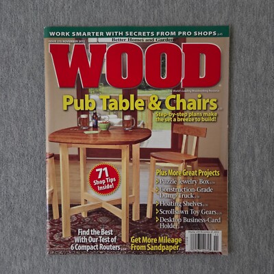 WOOD Better Homes & Garden Magazine 215 November 2012 Pub Table & Chairs-image