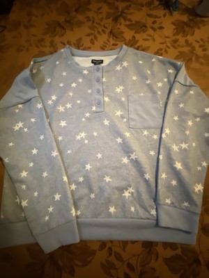 SPLENDID Blue/White STARS Soft Knit COMFY COZY Top Joggers LOUNGE PAJAMA SET S-image