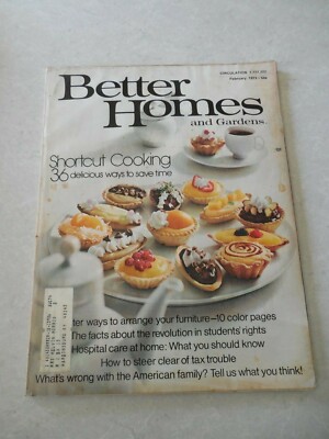 BETTER HOMES AND GARDENS Magazine, FEBRUARY 1972, SHORTCUT COOKING, RECIPES!-image