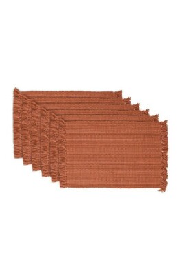 Design Imports Variegated Fringe Placemats in Spice (Set of 6) 