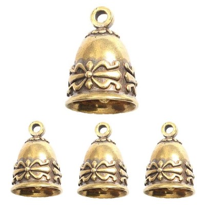 4 Pcs Small Bells Vintage Brass Hanging Bells for Home Decorations Crafts Orn...-image