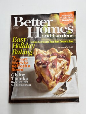 Better Homes and Gardens November 2007 Magazine Easy Holiday Baking Thanksgiving-image