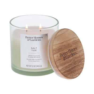 Better Homes & Gardens Salt Tide Scented 2-Wick Ombre Jar Candle 12oz-image